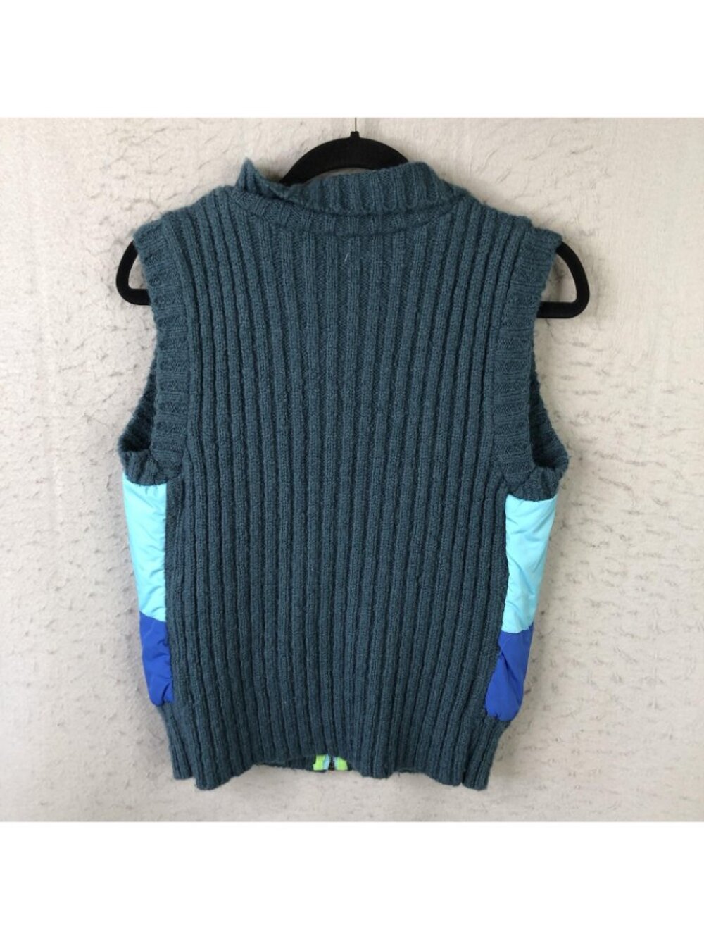 Free People Vest Womens M Blue Knit Back Puffer Stripe Colorblock Gorpcore - Picture 2 of 16